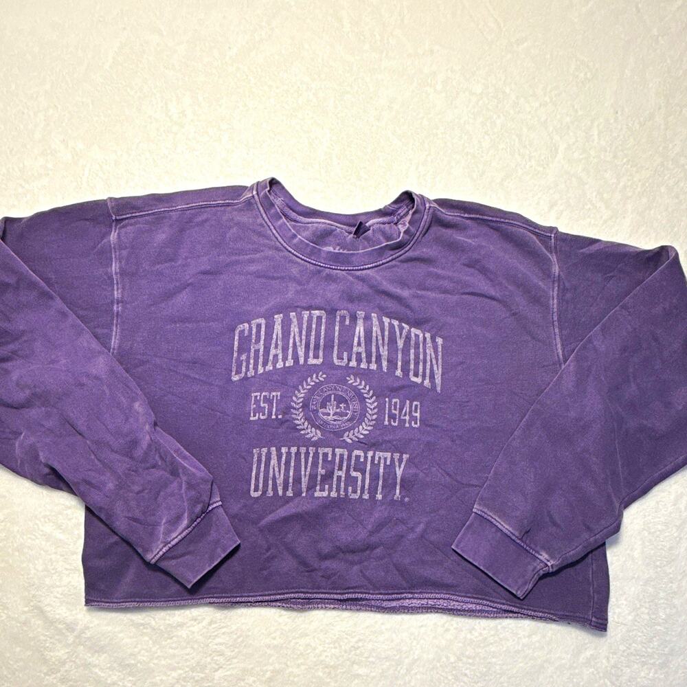 Blue 84 Women’s M Purple Cotton Fleece Crewneck Pullover GCU Graphic Logo